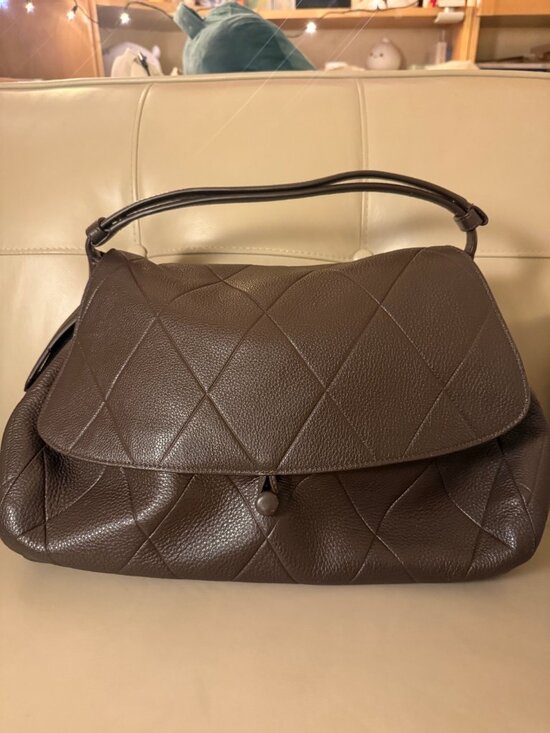 Vera Bradley Handbags - Vera Bradley Rothvale Leather Shoulder Bag - Retired Dark Brown